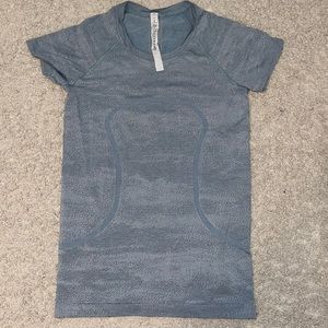 Blue swiftley tech lulu lemon shirt